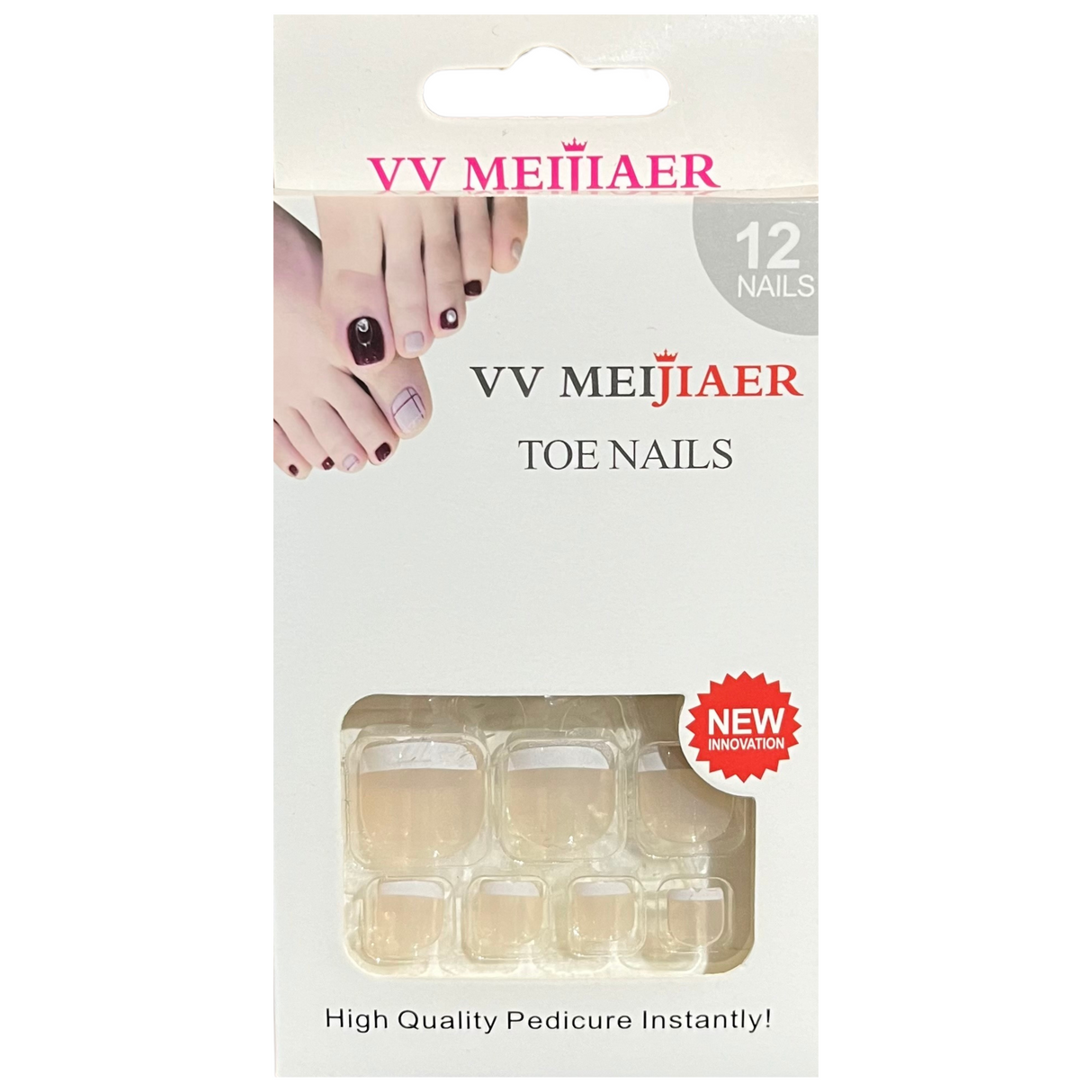 VV MEIJIAER - Toe Nails Tips High Quality Pedicure instantly! - 12 pcs with glue - Theresia Cosmetics - nail tools - Theresia Cosmetics