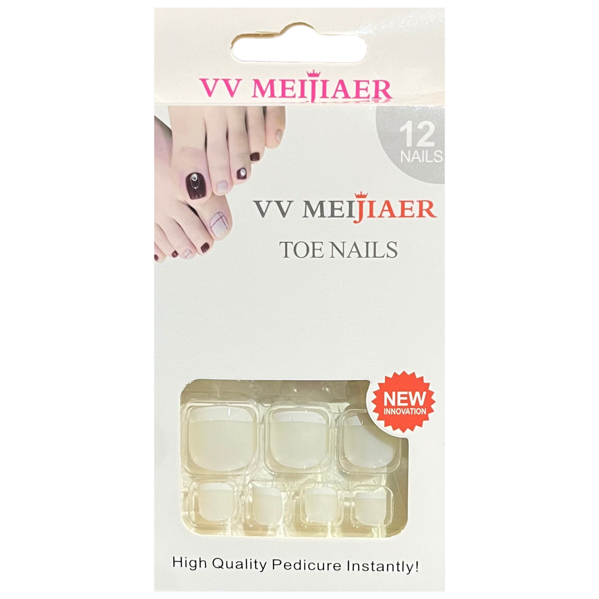 VV MEIJIAER - Toe Nails Tips High Quality Pedicure instantly! - 12 pcs with glue - Theresia Cosmetics - nail tools - Theresia Cosmetics
