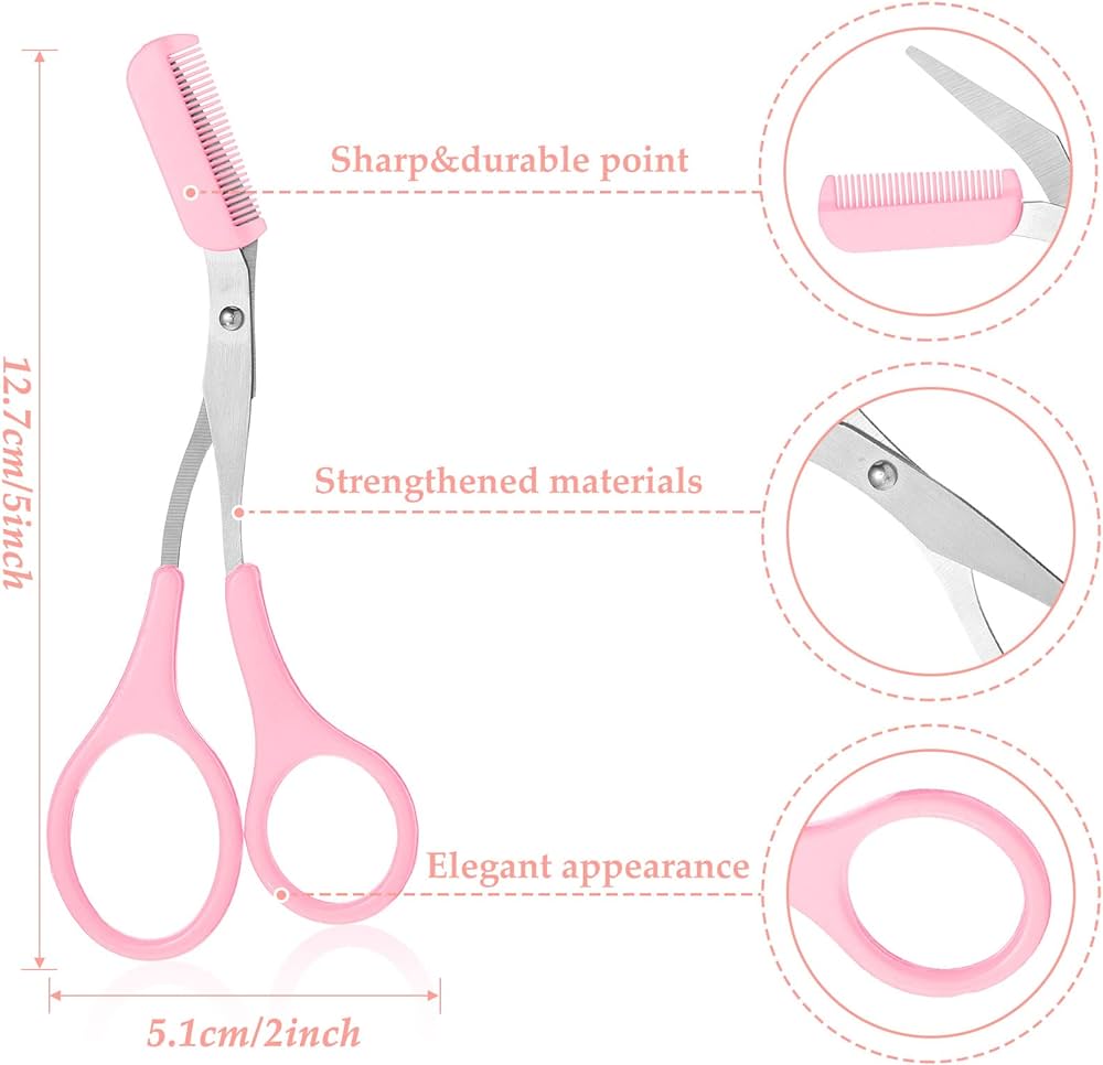 Shape eyebrows effortlessly with non-slip grip scissors that include a comb, suitable for both men and women - Theresia Cosmetics - eyebrows - Theresia Cosmetics