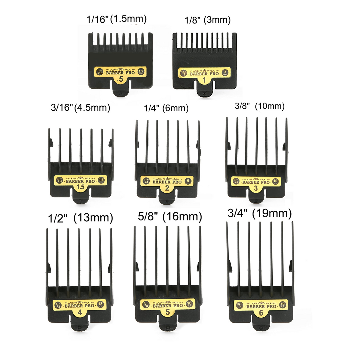 Hair Clipper Guards Guide Combs, 8 Pcs Compatible with Most Clippers - Theresia Cosmetics - barber tools - Theresia Cosmetics