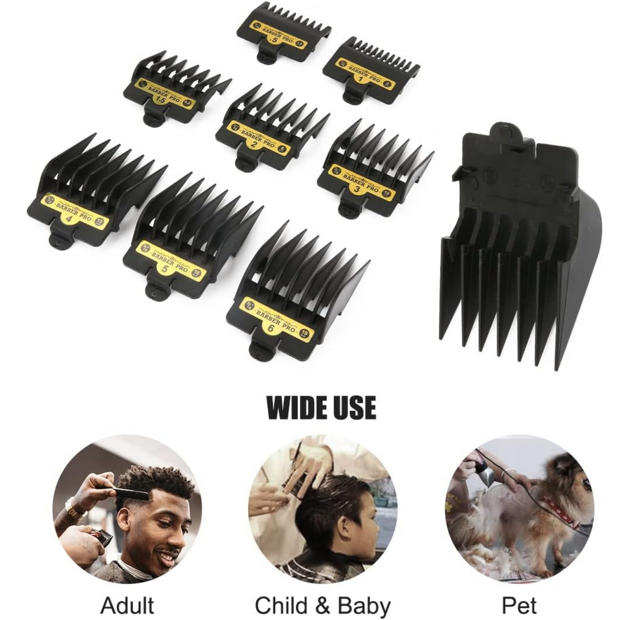 Hair Clipper Guards Guide Combs, 8 Pcs Compatible with Most Clippers - Theresia Cosmetics - barber tools - Theresia Cosmetics