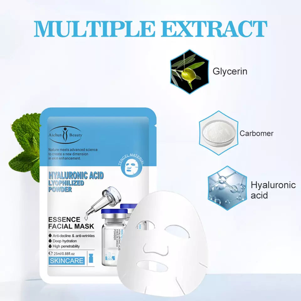 Aichun Beauty Hyaluronic Acid Lyophilized Powder Essence Facial Mask - Theresia Cosmetics - skin treatment - Theresia Cosmetics
