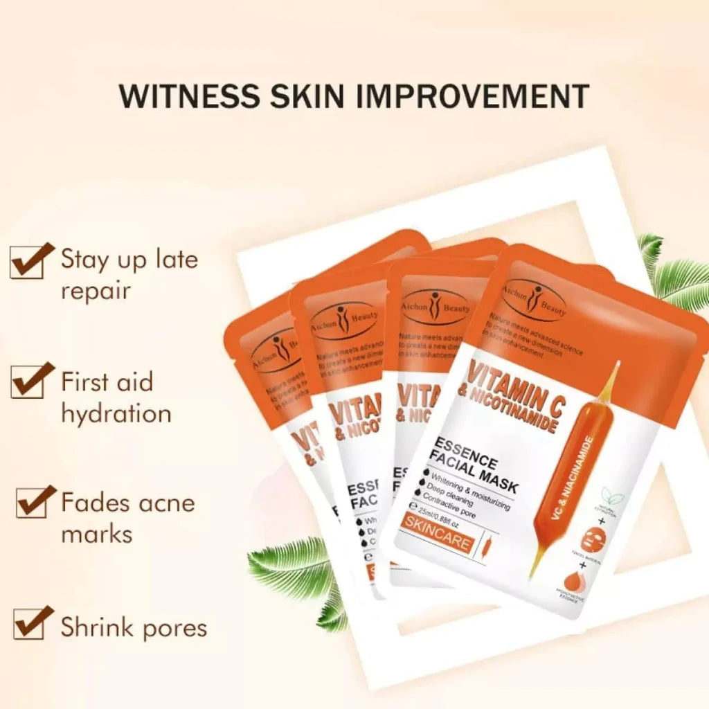 Aichun Beauty VITAMIN C and NICOTINAMIDE Essence Facial Mask - Theresia Cosmetics - skin treatment - Theresia Cosmetics