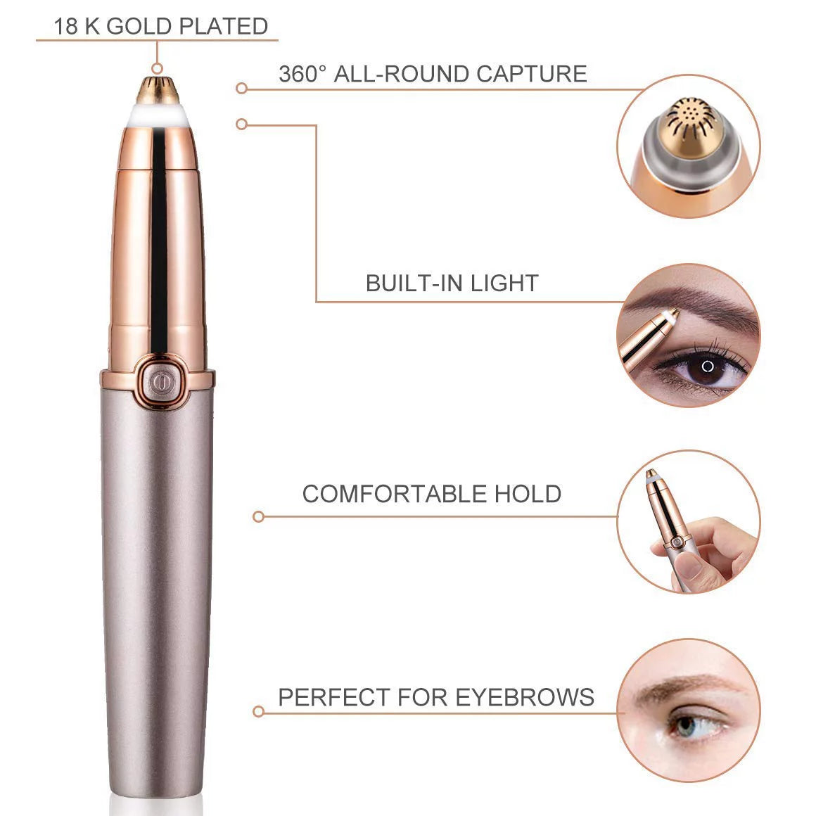 Hair Cleaning Golden Perfect Eyebrow Trimmer, For Professional - Theresia Cosmetics - eyebrows - Theresia Cosmetics