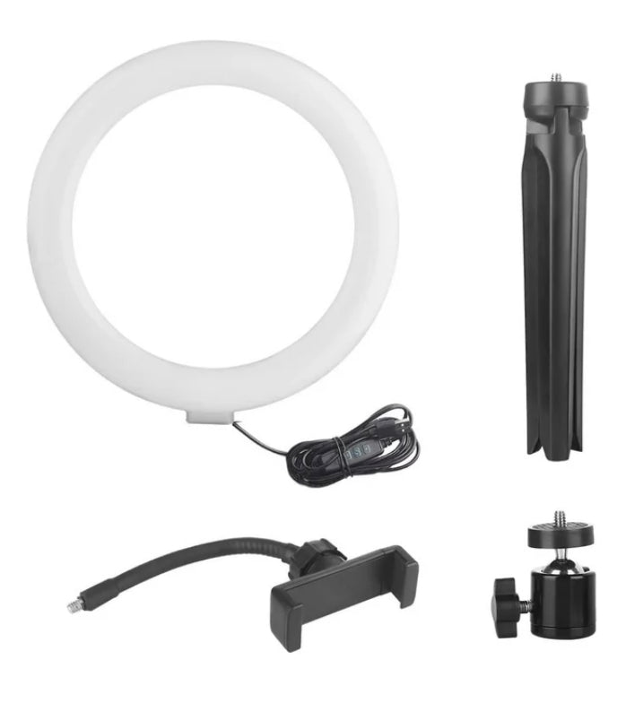 LED Ring Light 10 inch Desk Makeup Ring Light Tripod Stand Black - Theresia Cosmetics - ring light - Theresia Cosmetics