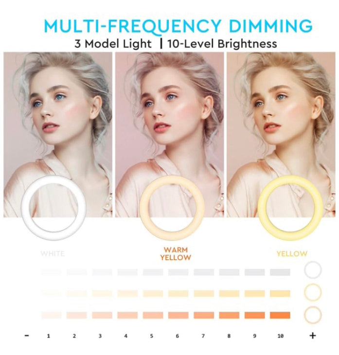 LED Ring Light 10 inch Desk Makeup Ring Light Tripod Stand Black - Theresia Cosmetics - ring light - Theresia Cosmetics