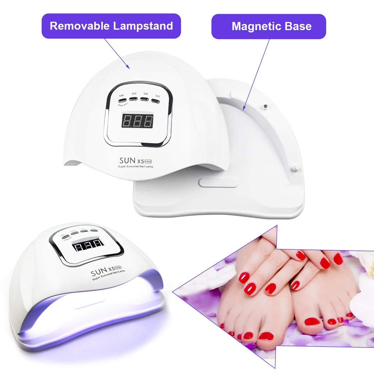 Gel UV Nail Dryer Sun X5 max with 4 timer 45 LED Nail Lamp - Theresia Cosmetics - nail care - Theresia Cosmetics