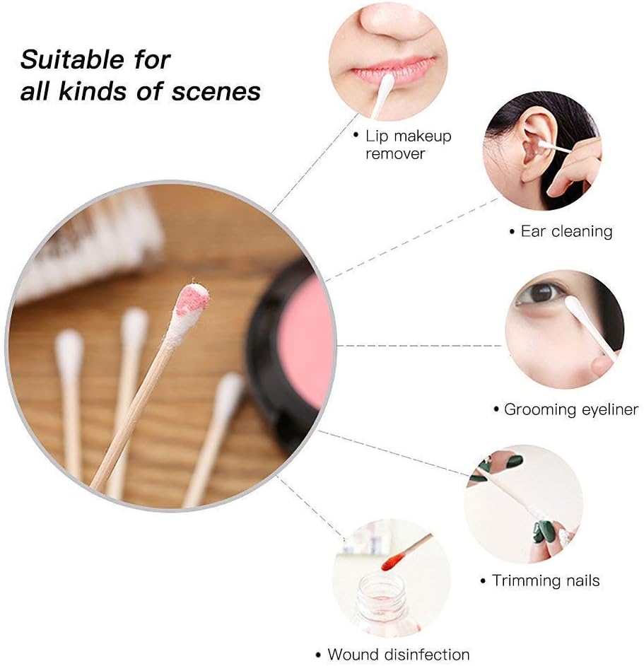 50 Cotons-Tiges with Wooden Handle (24 packs of 50) - Theresia Cosmetics - Theresia Cosmetics