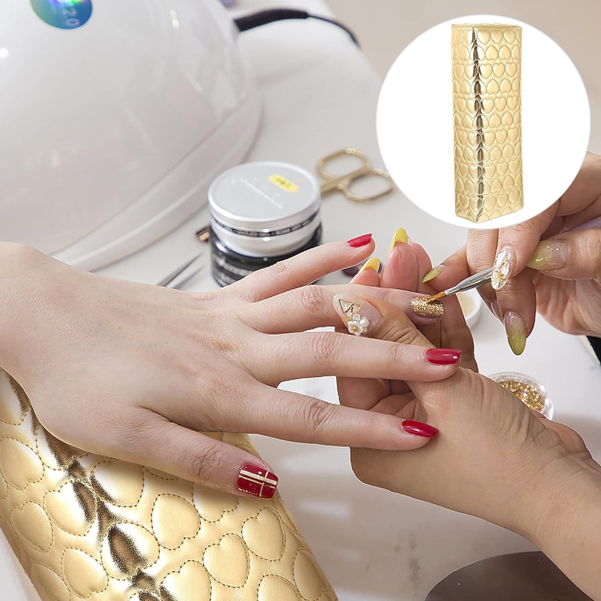 Golden Nail Hand Rest Pillow - Theresia Cosmetics - hand rest - Theresia Cosmetics