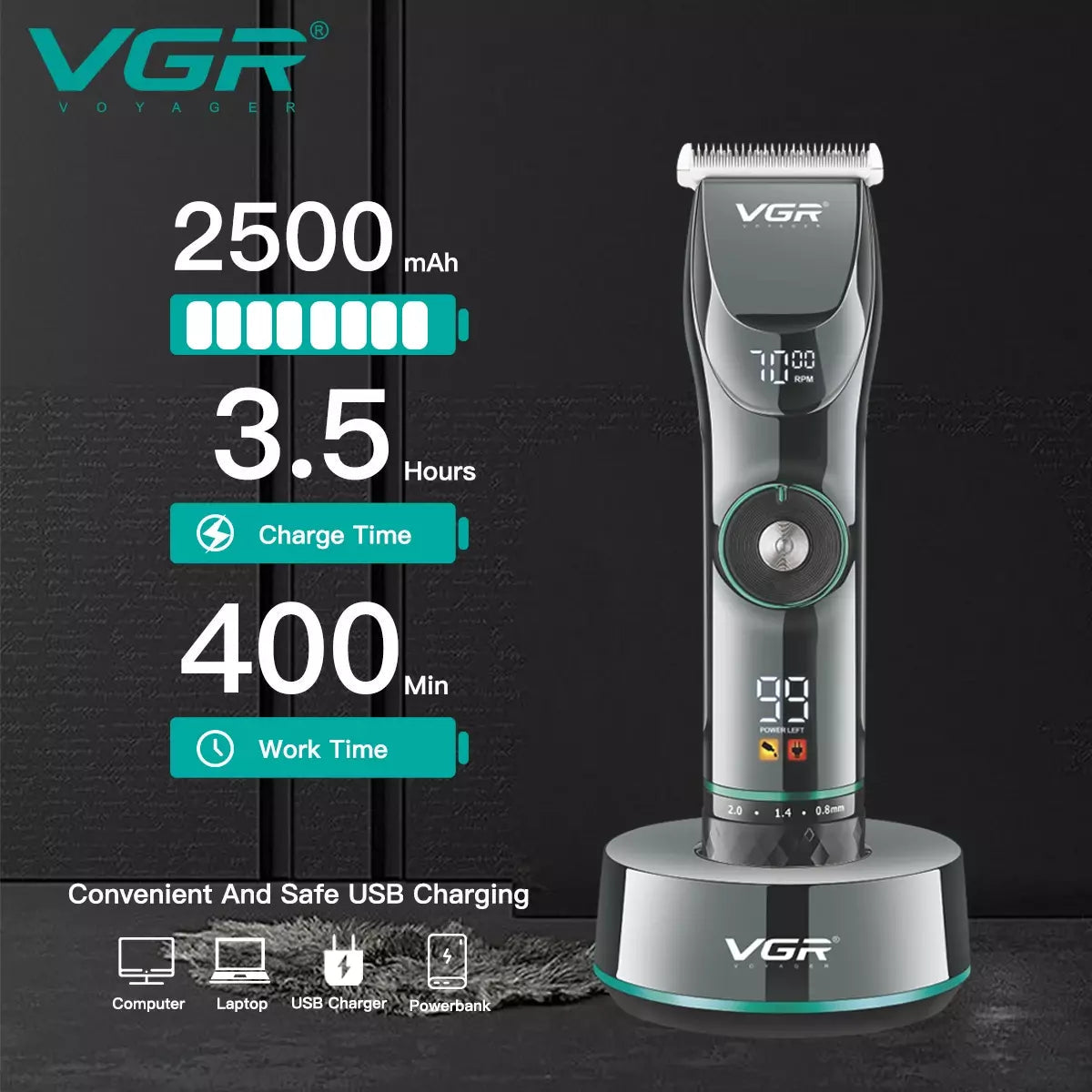 VGR V-256 Professional New Clipper - Theresia Cosmetics - Barber Machines - Theresia Cosmetics