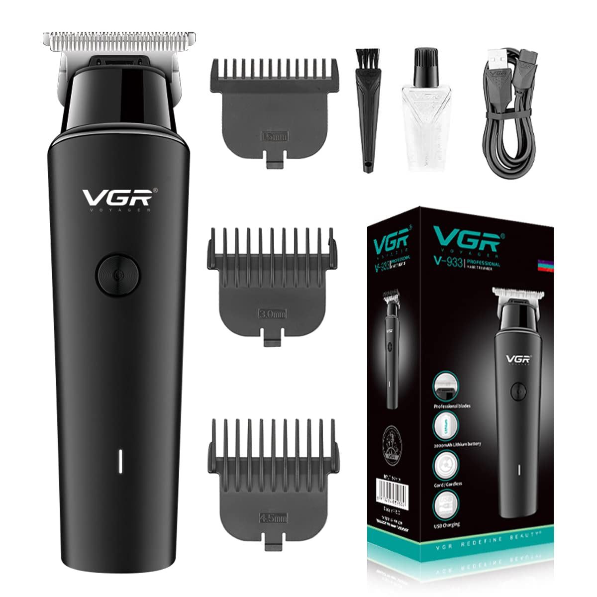 VGR V-933 cordless hair trimmer - Theresia Cosmetics - Barber Machines - Theresia Cosmetics