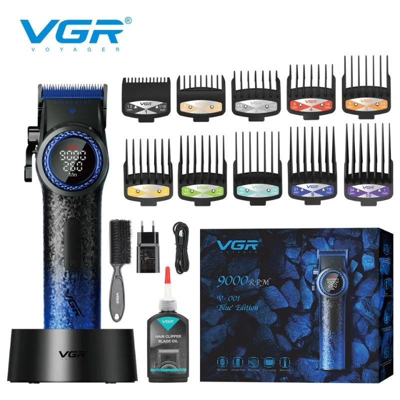 VGR V-001 Professional Hair Clipper — Blue Edition