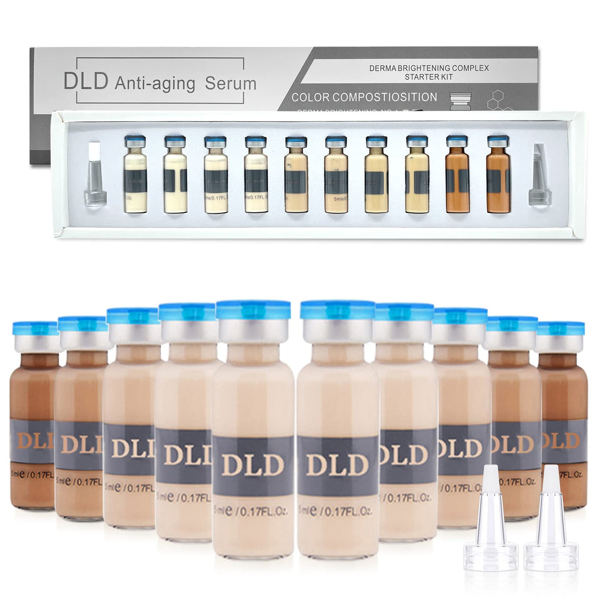 BB Glow Starter Kit – Anti-Aging Serum & Pigments Set with Niacinamide & Peptides (10 x 5ml)