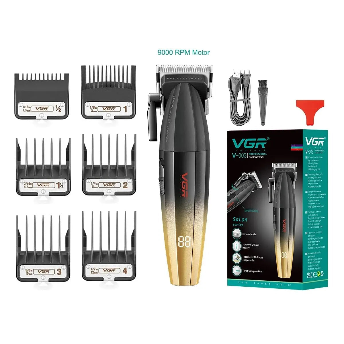 VGR V-003 Professional 9000 RPM Hair Clipper