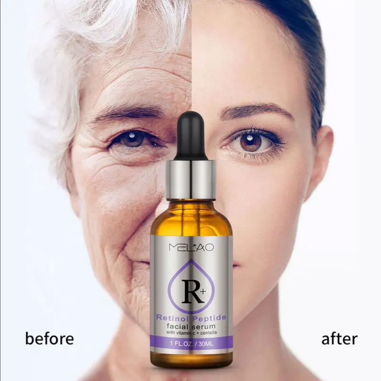 Melao Anti-Aging Day-Night Retinol Serum: Firms, brightens, and hydrates skin. Boosts collagen, fades pigmentation. - Theresia Cosmetics - skin care - Theresia Cosmetics