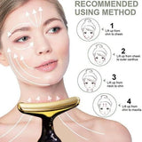 Gushiyuta Electric Facial Massager for Skin Care, 3-in-1 Face, Massager with Interchangeable Heads, Black and Gold
