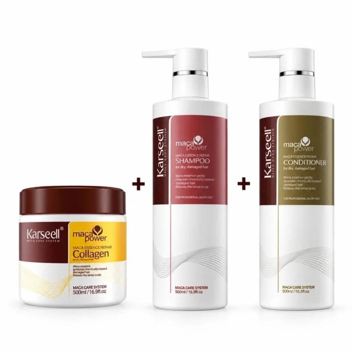 Karseell Hair Refresh & Repair Set | Collagen Hair Mask Argan Shampoo & Conditioner (500ML)
