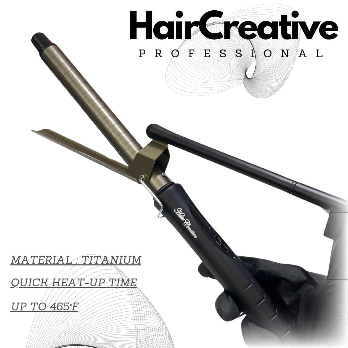 HairCreative Professional Curling iron high temp Titanium