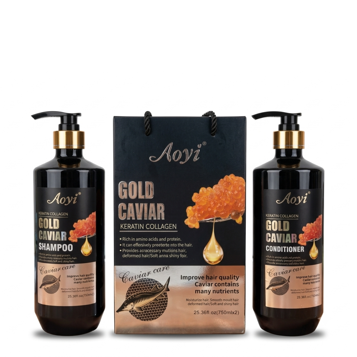 Aoyi Golden Caviar Shampoo & Conditioner kit - 500ml