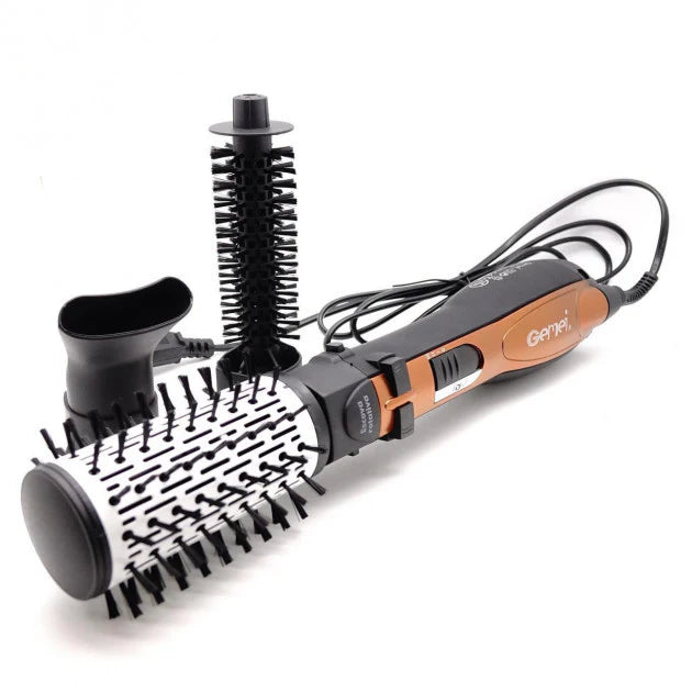 Gemei Hair Styling Dryer Brush 3 In 1 Rotating Ceramic