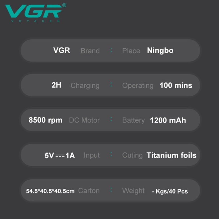 VGR V-336 Foil Titanium Shaver