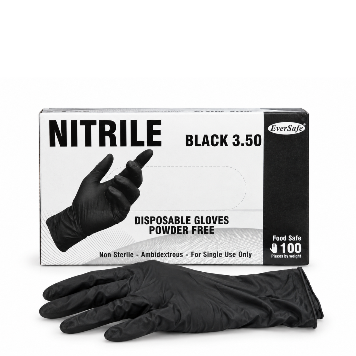 Nitrile Black 3.50 Powder Free Black Gloves