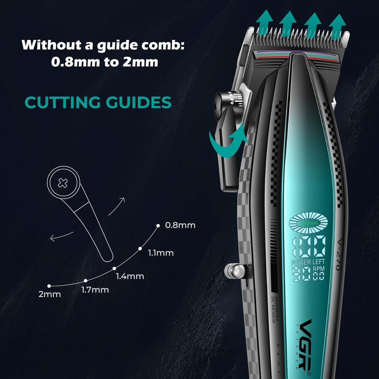 VGR 270 Hair Clippers Professional Cordless High Speed 9000 RPM