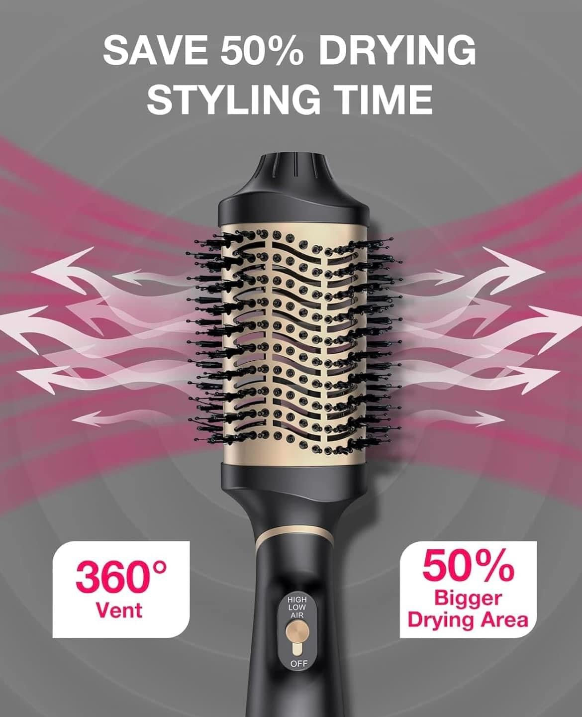 Professional 3 in 1 Hair Styler Gold and Black - Theresia Cosmetics - hair brush - Theresia Cosmetics