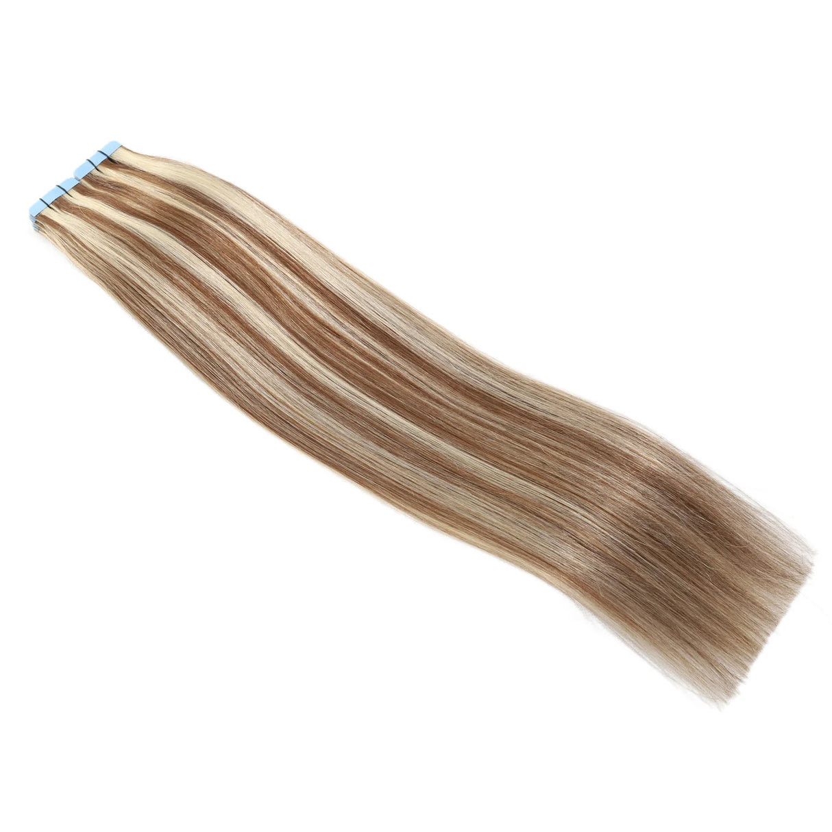 Tape Hair Extensions 21" #10/613 Caramel & Bleach Blonde Highlights - 100% Human Hair