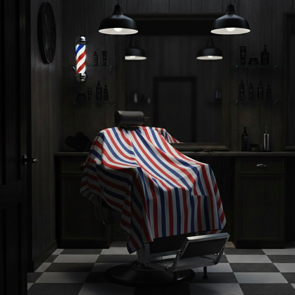 Three Tripes Barber Cape