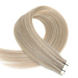 Tape Hair Extensions 21" #17/1001 Ash Blonde Mix - 100% Human Hair