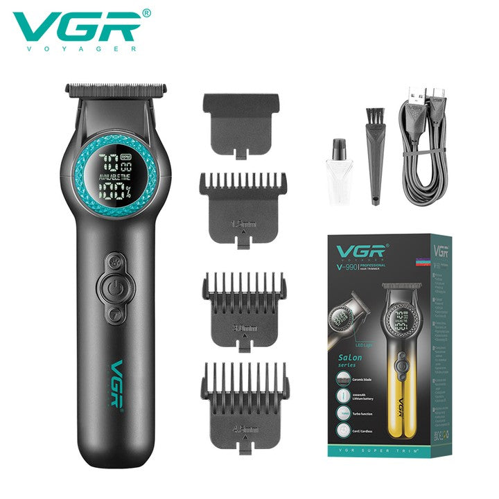 VGR V-990 LCD Beard Trimmer for Men Ceramic Blade