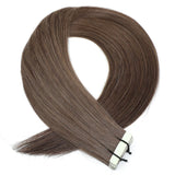 Tape Hair Extensions 21" #8a Ash Brown - 100% Human Hair