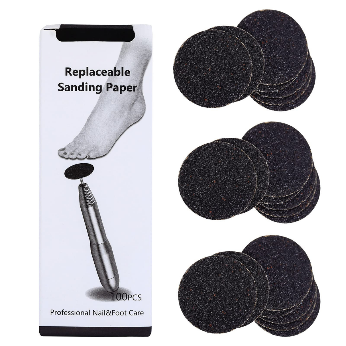 100 PCS Replacement Sandpaper Discs Self-Adhesive