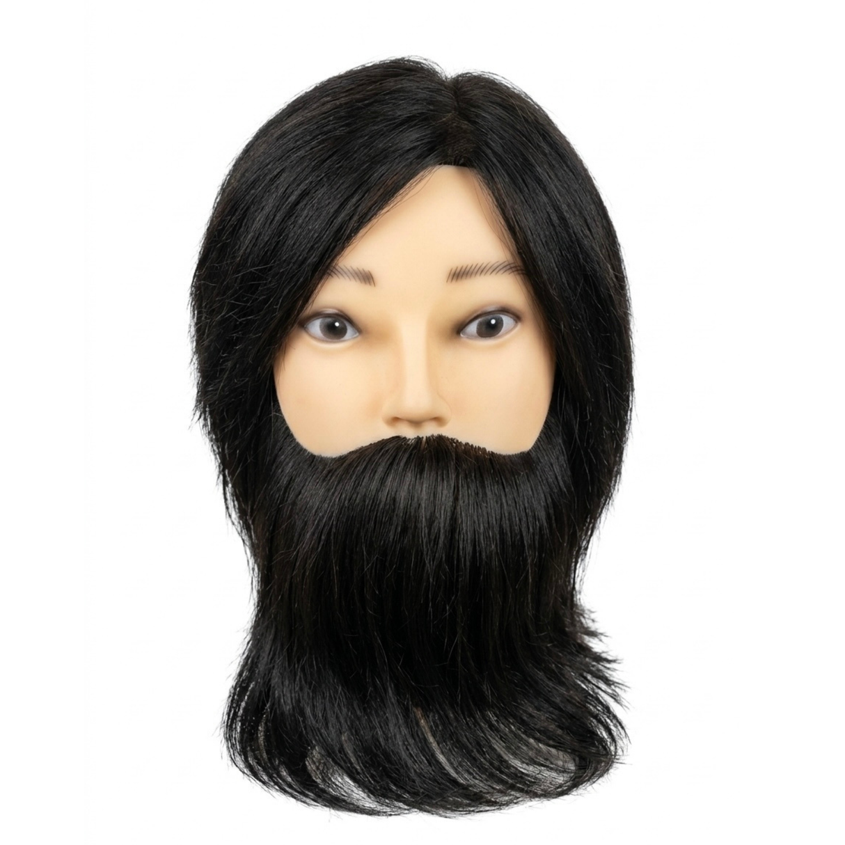 Training Mannequin Head With Beard Soft Virgin Hair