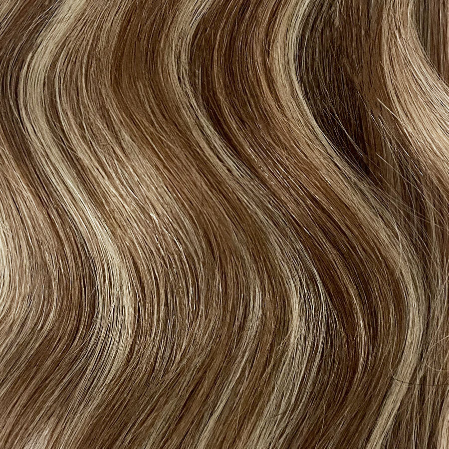 Tape Hair Extensions 21" #10/613 Caramel & Bleach Blonde Highlights - 100% Human Hair