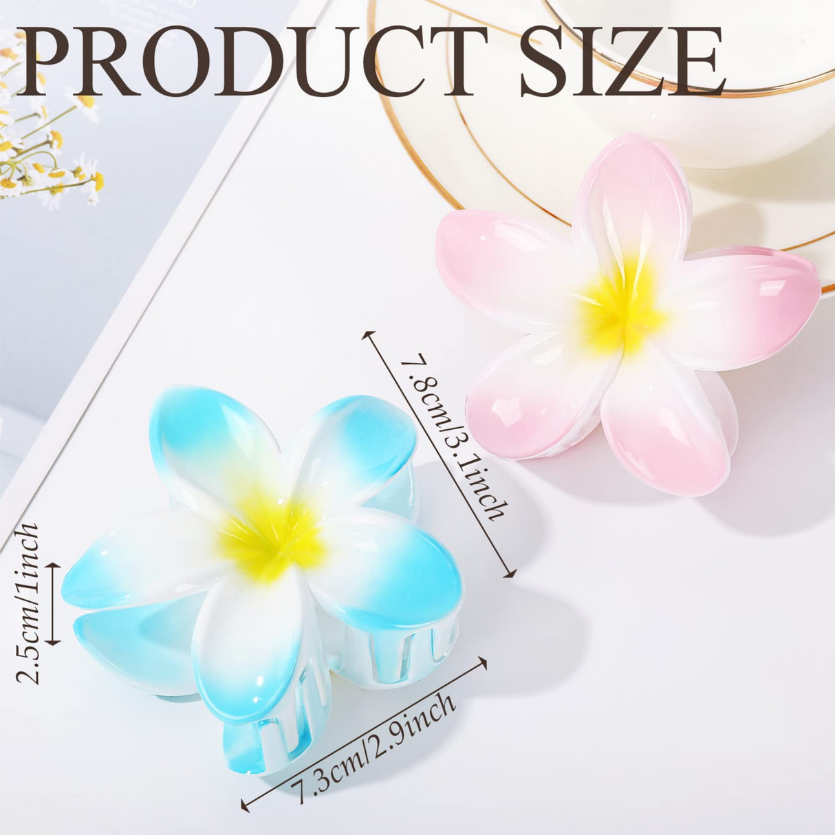 "Ocean Wind Hairpin Set: 6 Large Acrylic Hair Clamps in 6 Colors, Strong Hold,Fits All Hair Types - Theresia Cosmetics - Hair styling - Theresia Cosmetics