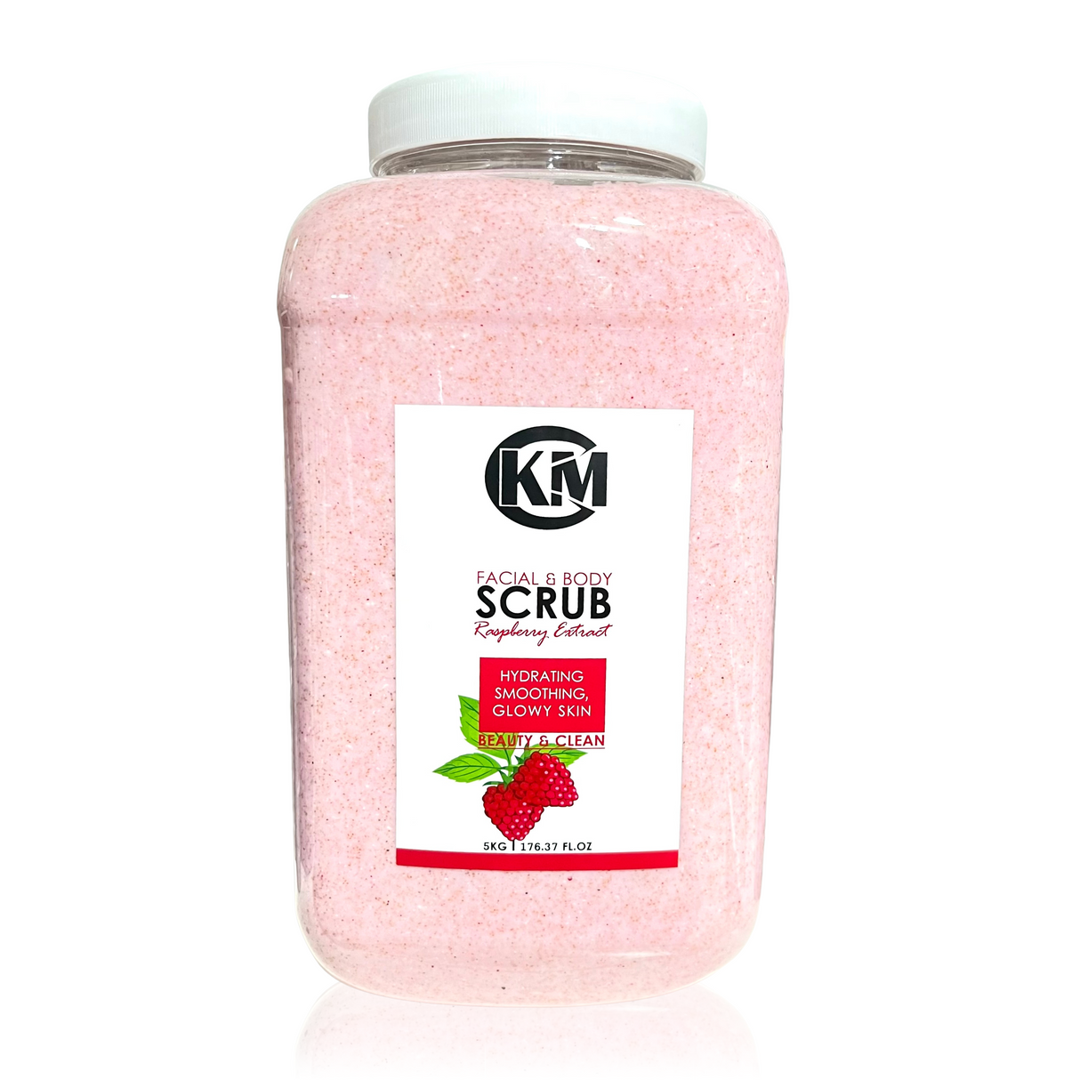 KM Facial and Body Scrub Rasberry Extract - Hydrates, Smoothing & Glowy Skin 5kg