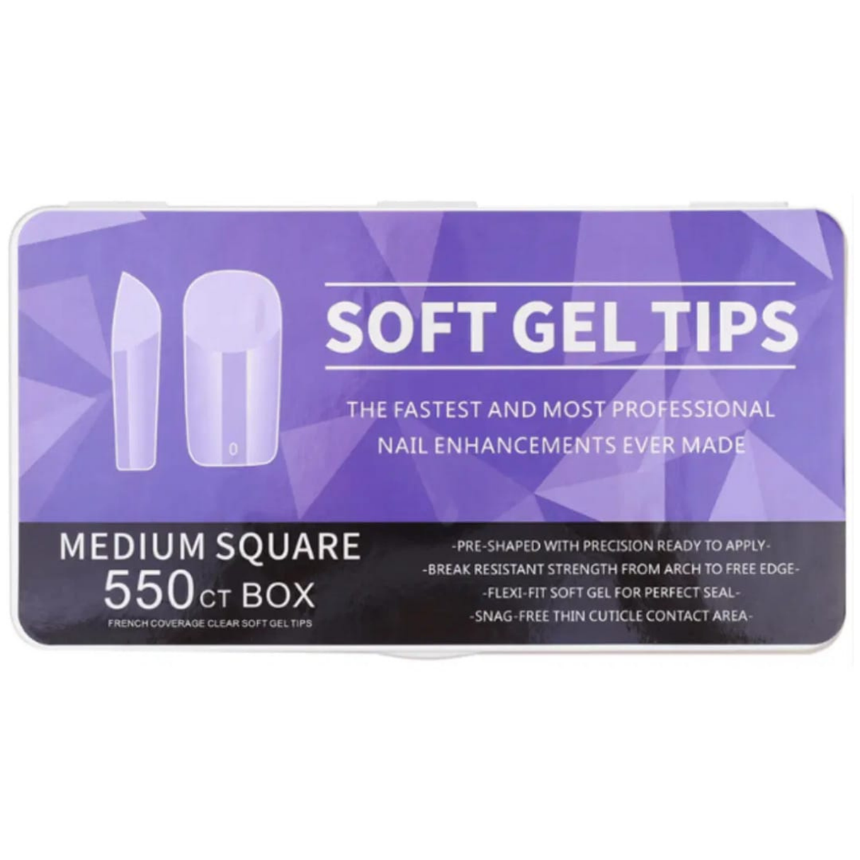 Full Soft Gel Tips-Medium Square-550pcs