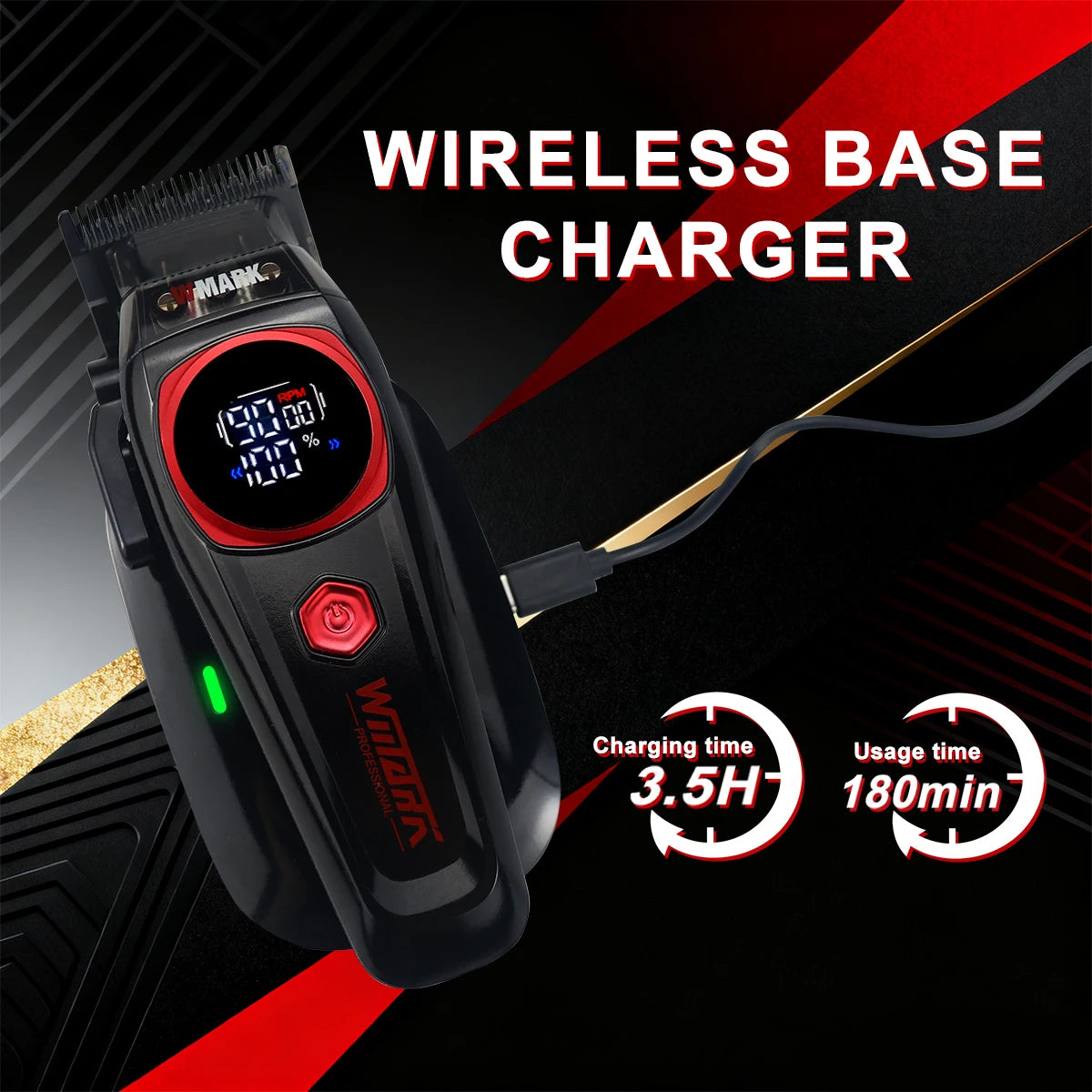 WMARK NG-8004 Wireless Charging Hair Clipper