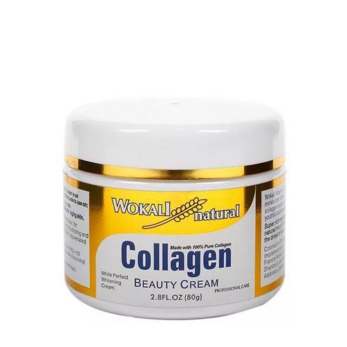 Wokali Natural Collagen 100% Whitening Cream - 80g