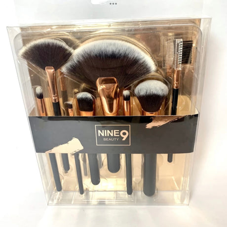 Black And Gold Brush Set - 8 Pcs - Theresia Cosmetics - Face brush - Theresia Cosmetics
