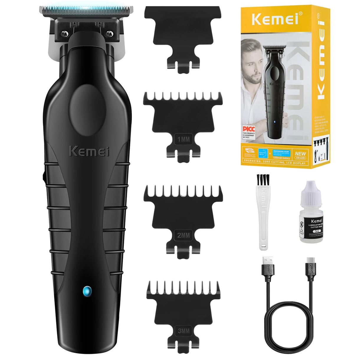 Kemei-2299 Cordless Hair Trimmer & Clipper Professional Electric Cutting Machine