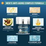 Men’s Face Cream with Retinol, Collagen & Hyaluronic Acid – Day & Night Moisturizer, 1.7 oz