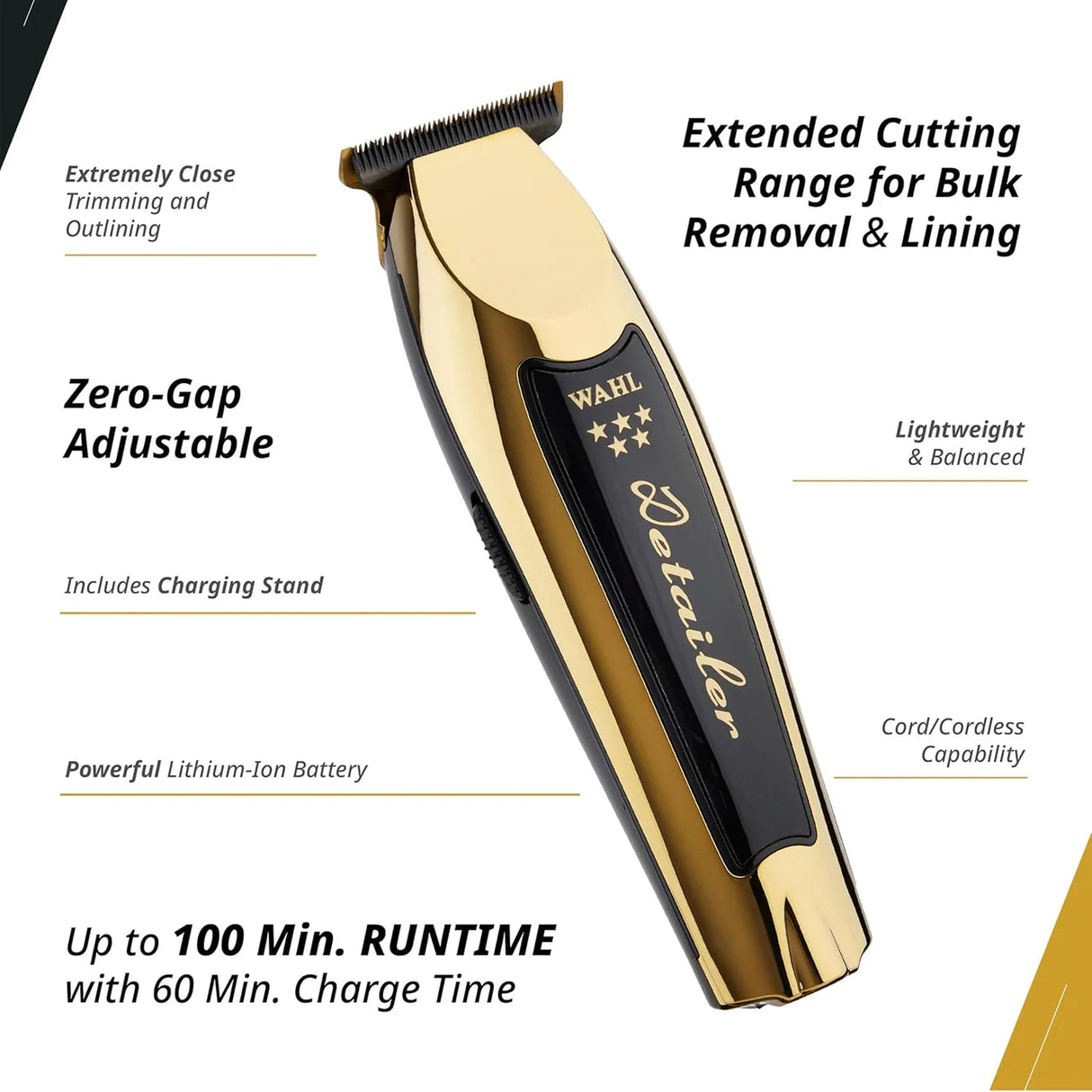 Wahl Professional Detailer GOLD Trimmer T Wide Blade
