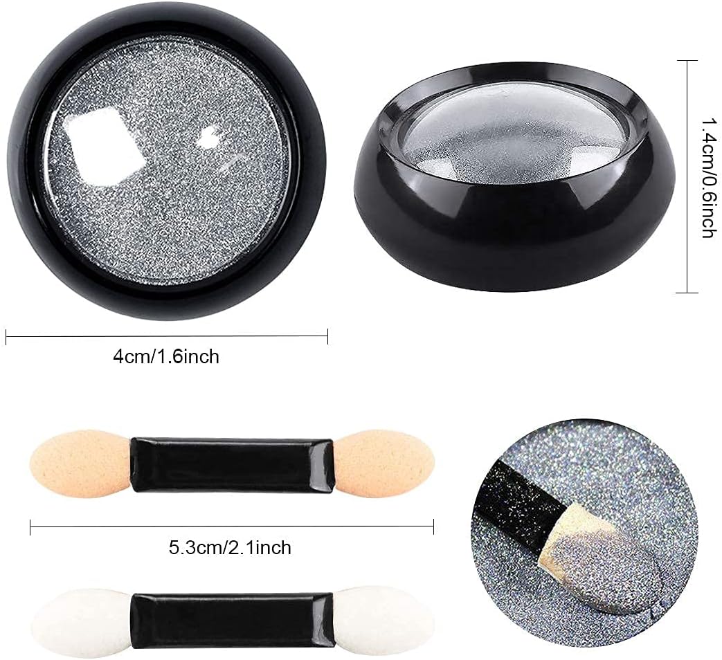 Chrome Nail Powder Kit: Metallic Silver Mirror Effect. - Theresia Cosmetics - nail art tool - Theresia Cosmetics