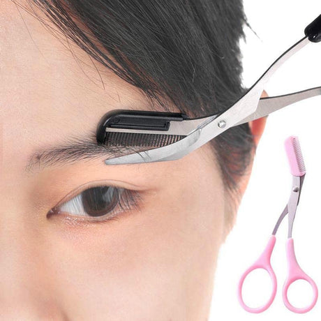 Shape eyebrows effortlessly with non-slip grip scissors that include a comb, suitable for both men and women - Theresia Cosmetics - eyebrows - Theresia Cosmetics