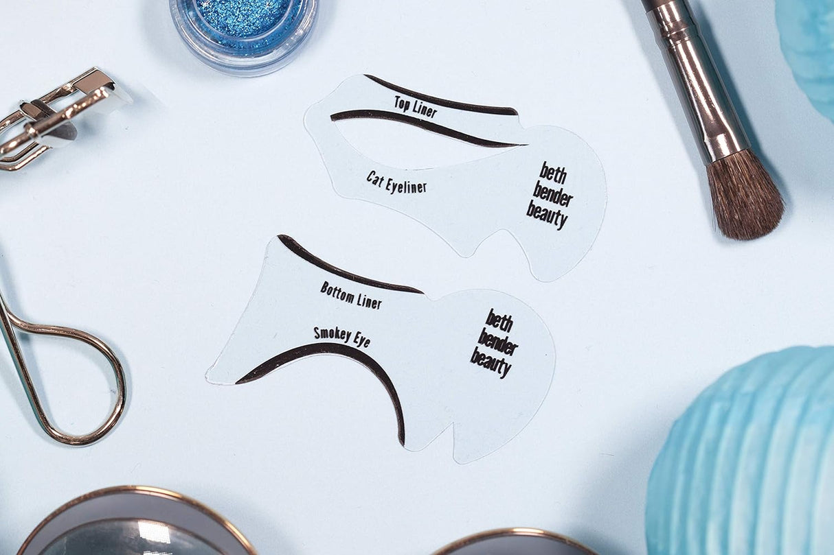 Beth Bender Beauty's Cat Eyeliner & Smokey Eye Stencil Set: USA-made, reusable, cruelty-free, and vegan for perfect winged-tip eyeliner. 5 pcs each style - Theresia Cosmetics - eye care - Theresia Cosmetics