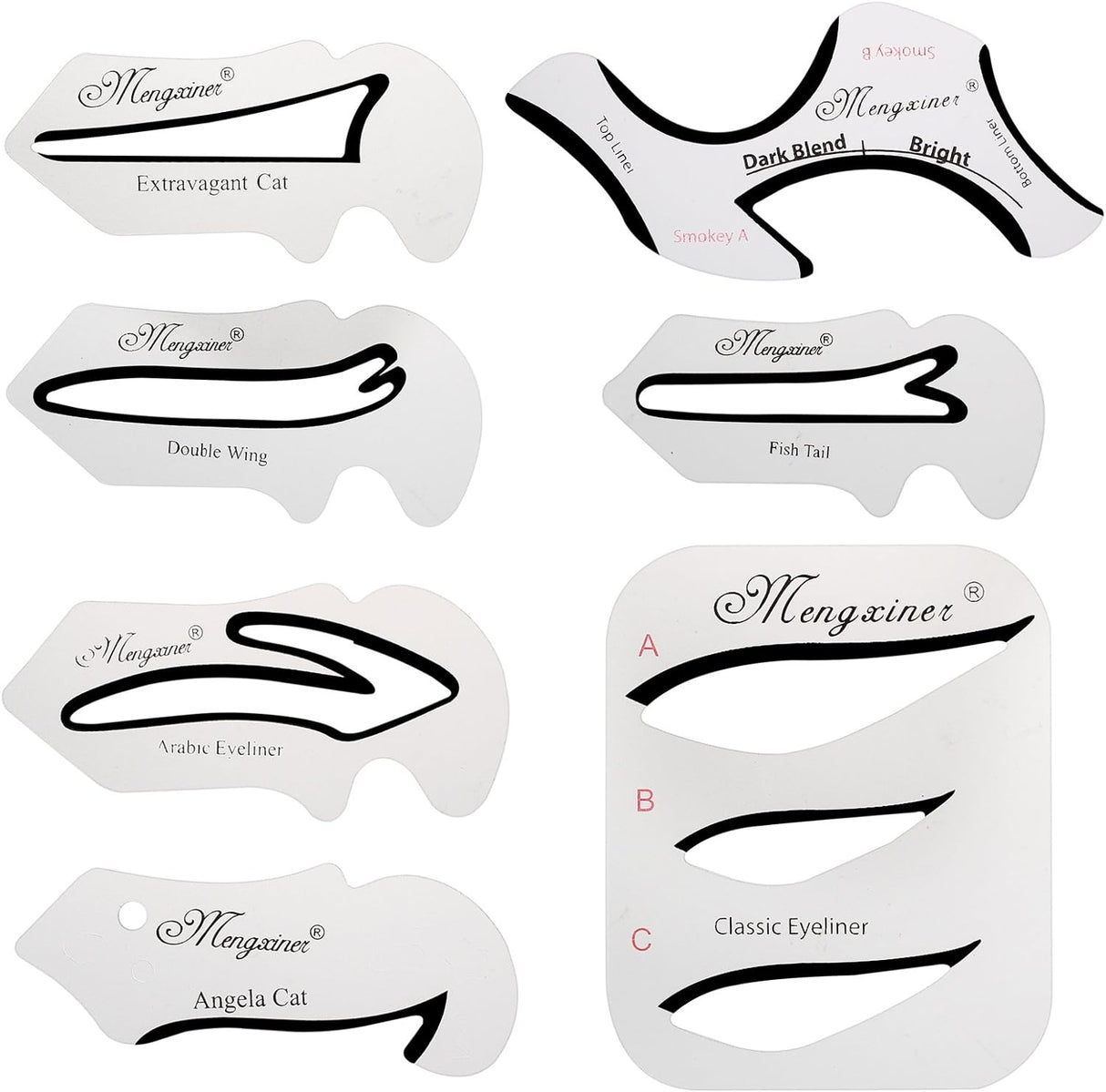 7 PCS Cat Eyeliner Stencil Template: Winged cat makeup stencils for precise and easy eyeliner shaping. - Theresia Cosmetics - Eyeliner - Theresia Cosmetics