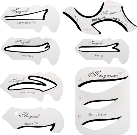 7 PCS Cat Eyeliner Stencil Template: Winged cat makeup stencils for precise and easy eyeliner shaping. - Theresia Cosmetics - Eyeliner - Theresia Cosmetics